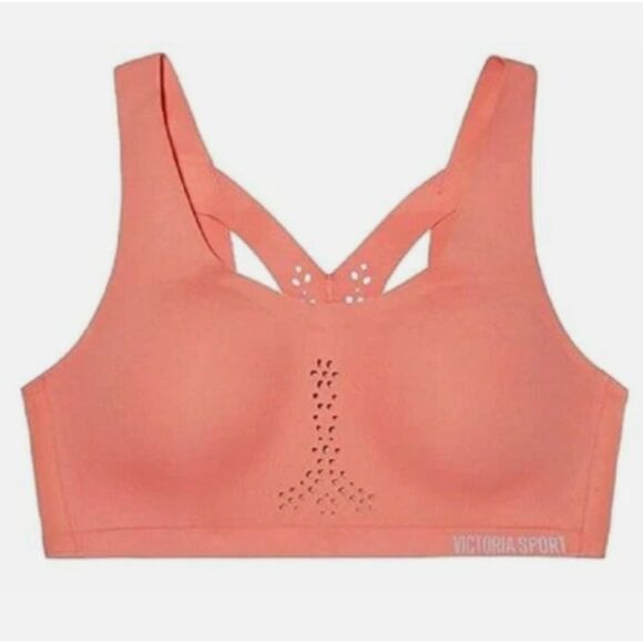 ~ Victoria Sport 32DD/E Angel Max Sports Bra Peach/Pink Firm Support Adjustable - Picture 1 of 14